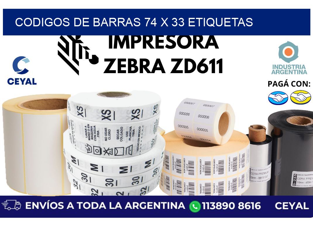 codigos de barras 74 x 33 etiquetas