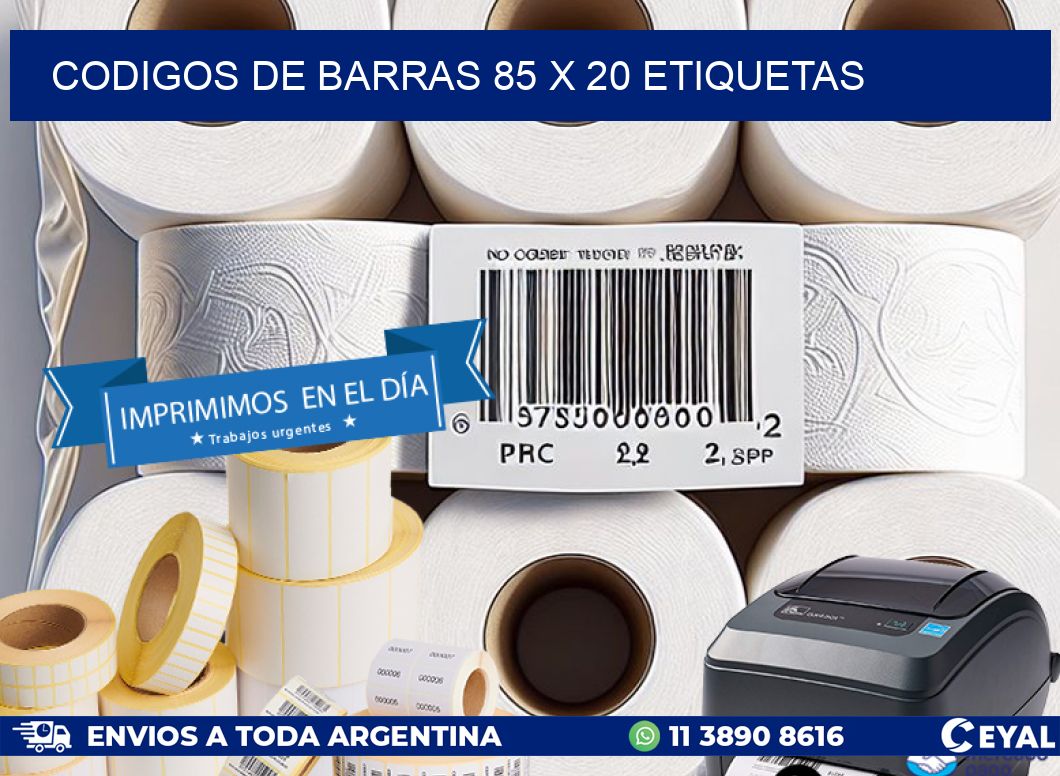 codigos de barras 85 x 20 etiquetas