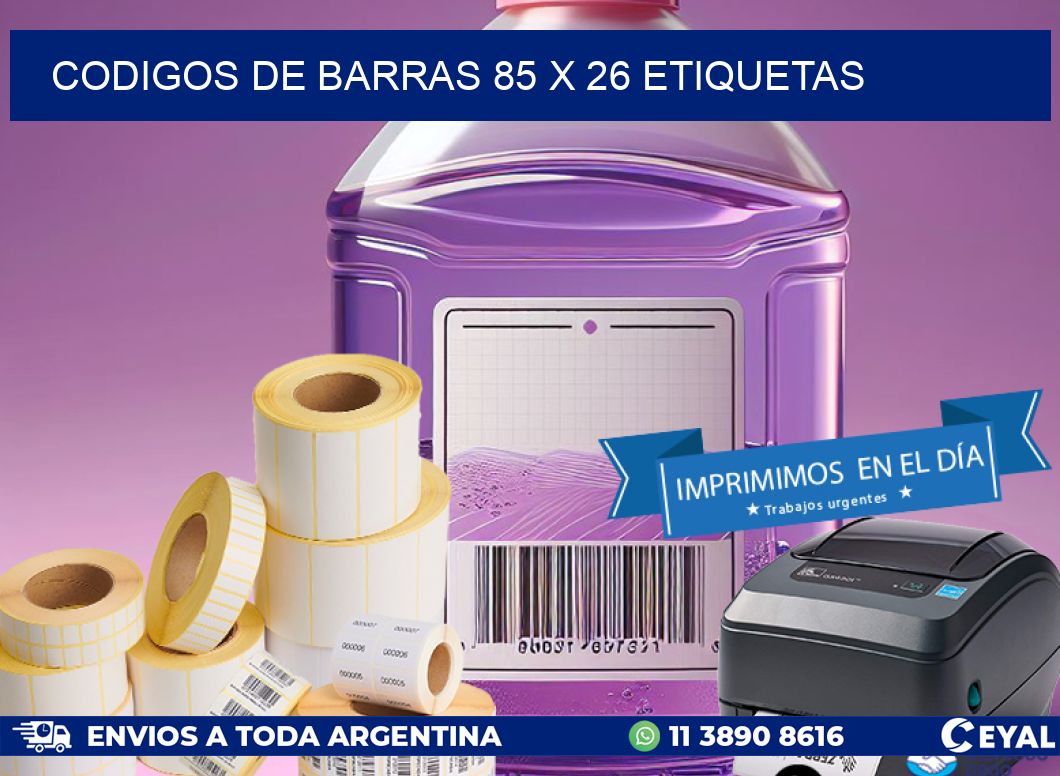 codigos de barras 85 x 26 etiquetas