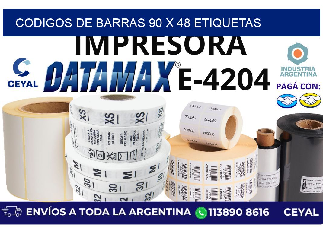 codigos de barras 90 x 48 etiquetas