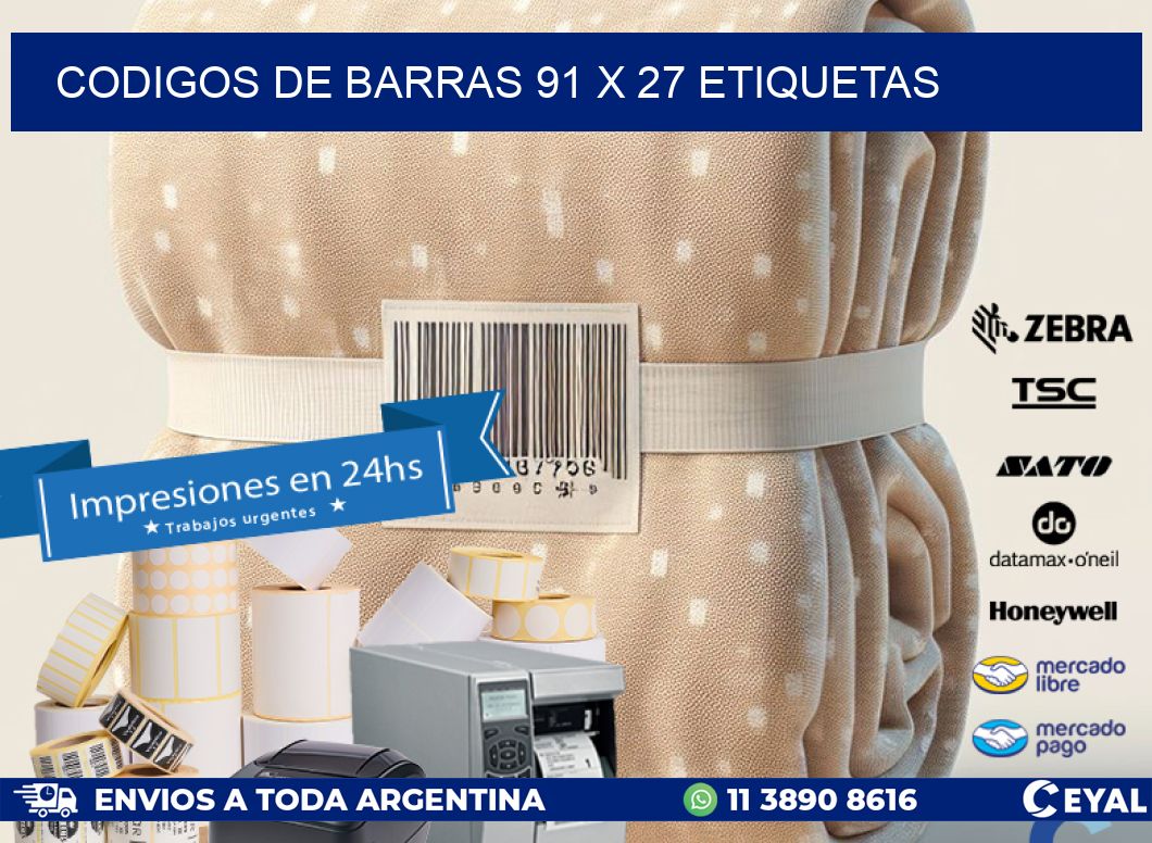 codigos de barras 91 x 27 etiquetas