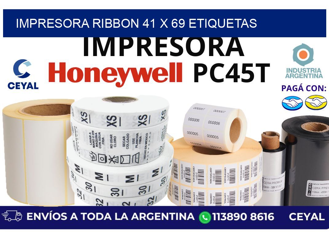 impresora ribbon 41 x 69 etiquetas