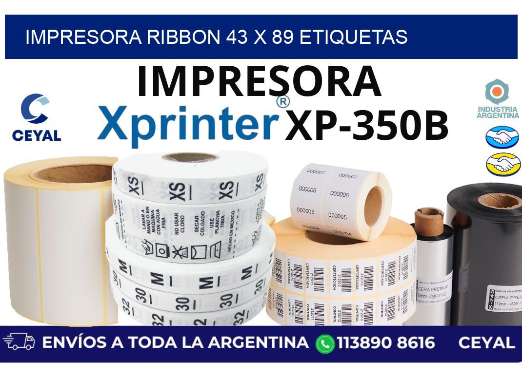 impresora ribbon 43 x 89 etiquetas