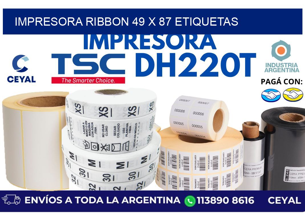 impresora ribbon 49 x 87 etiquetas