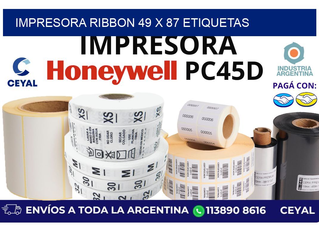 impresora ribbon 49 x 87 etiquetas