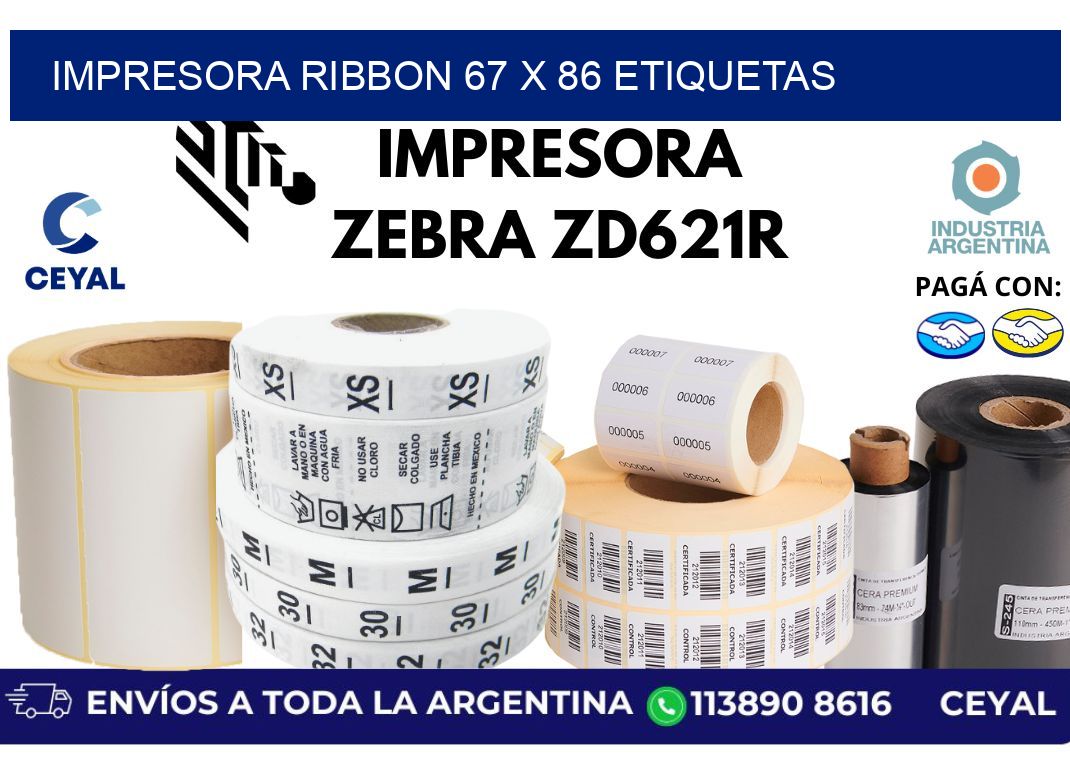 impresora ribbon 67 x 86 etiquetas