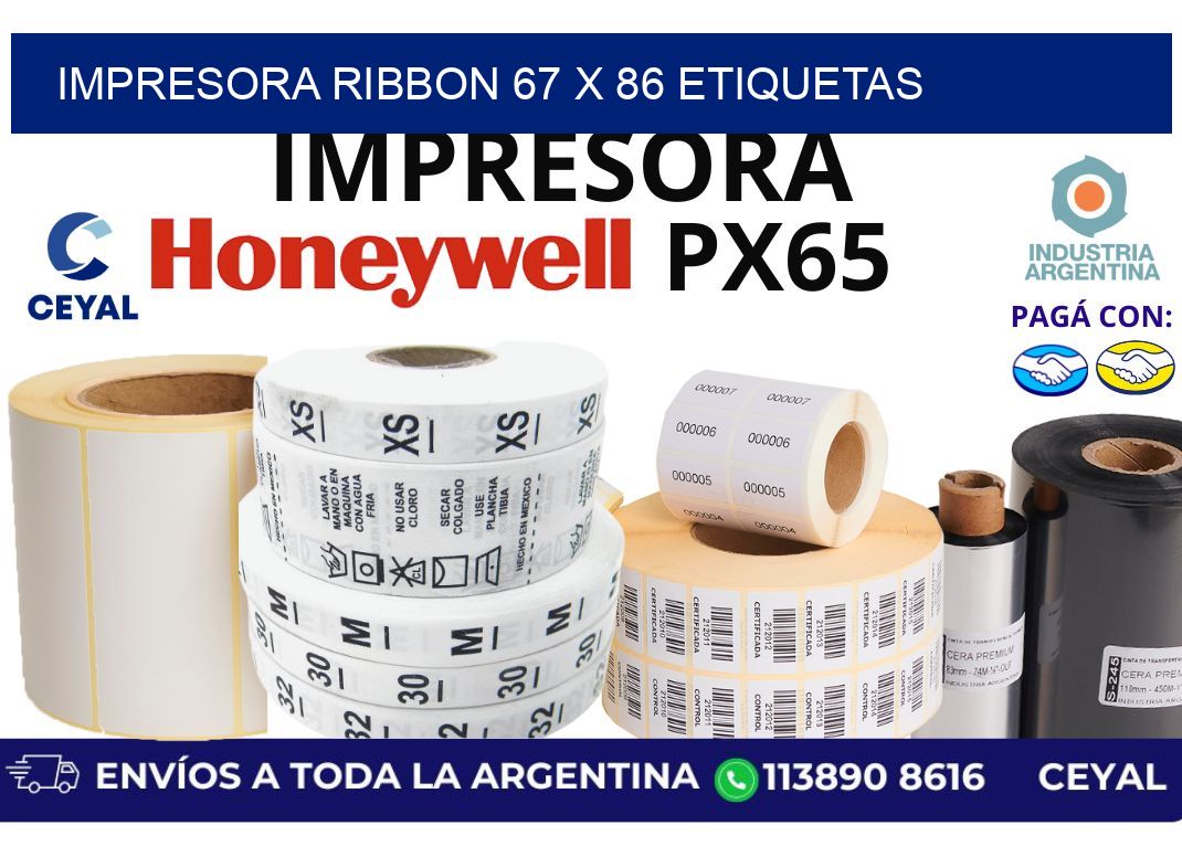 impresora ribbon 67 x 86 etiquetas