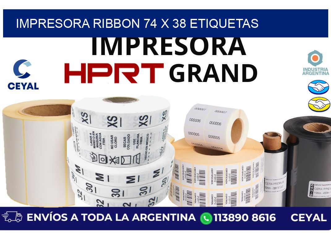 impresora ribbon 74 x 38 etiquetas