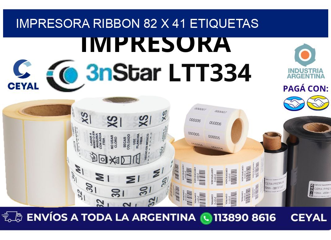 impresora ribbon 82 x 41 etiquetas