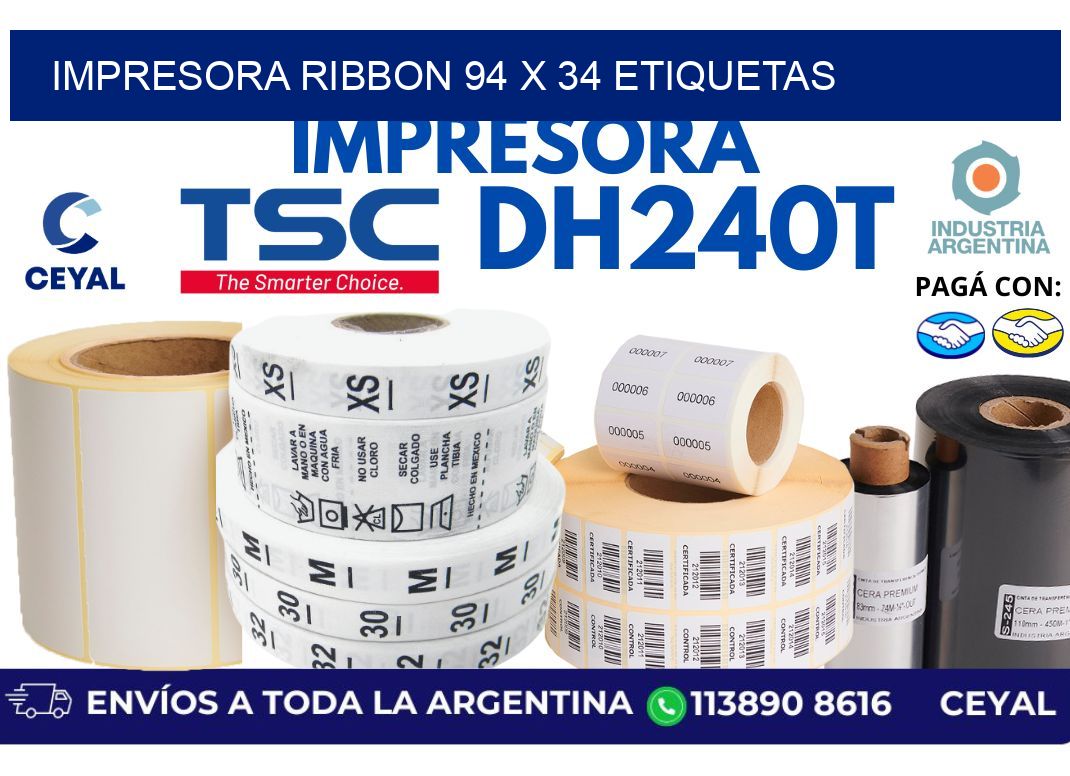 impresora ribbon 94 x 34 etiquetas