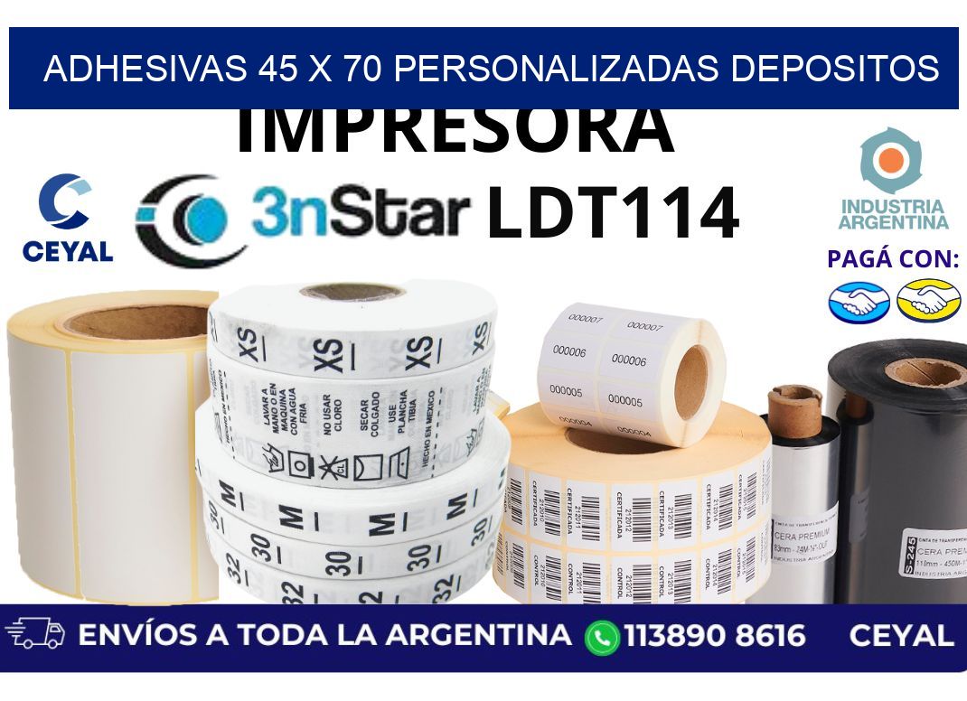 adhesivas 45 x 70 personalizadas depositos