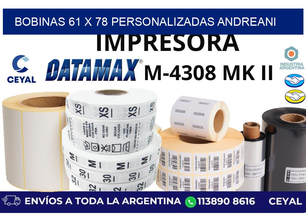 bobinas 61 x 78 personalizadas andreani