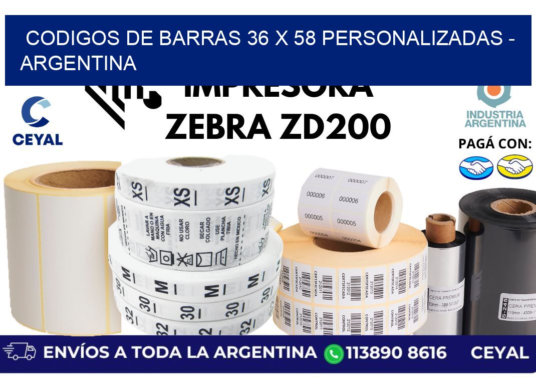 codigos de barras 36 x 58 personalizadas – Argentina