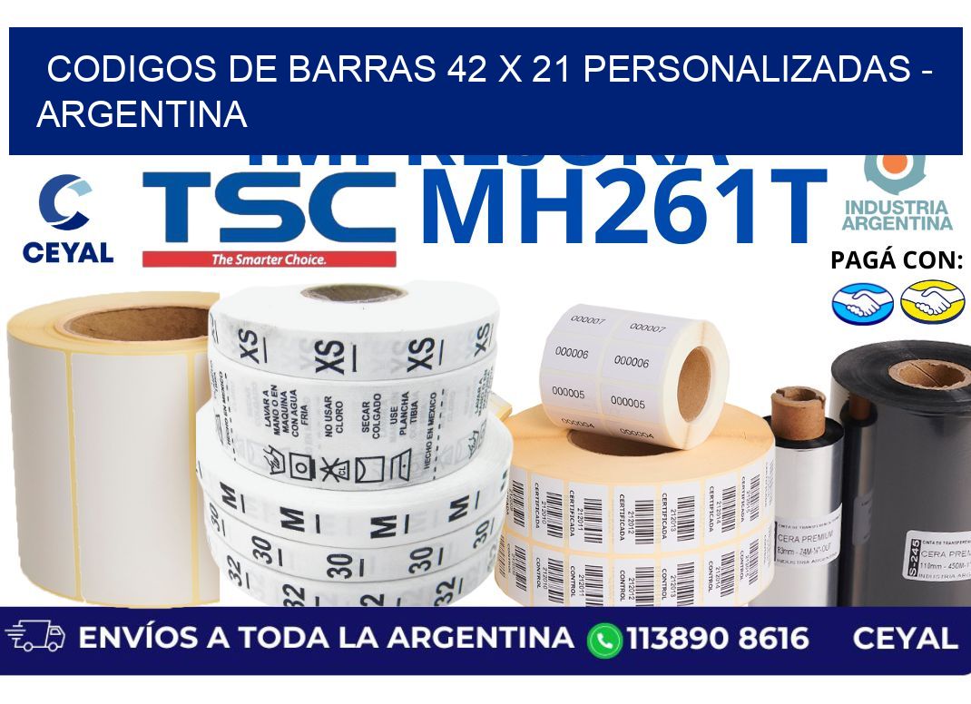 codigos de barras 42 x 21 personalizadas – Argentina