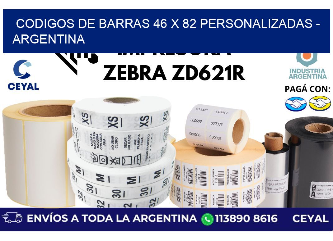 codigos de barras 46 x 82 personalizadas - Argentina