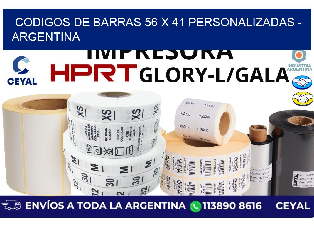 codigos de barras 56 x 41 personalizadas - Argentina