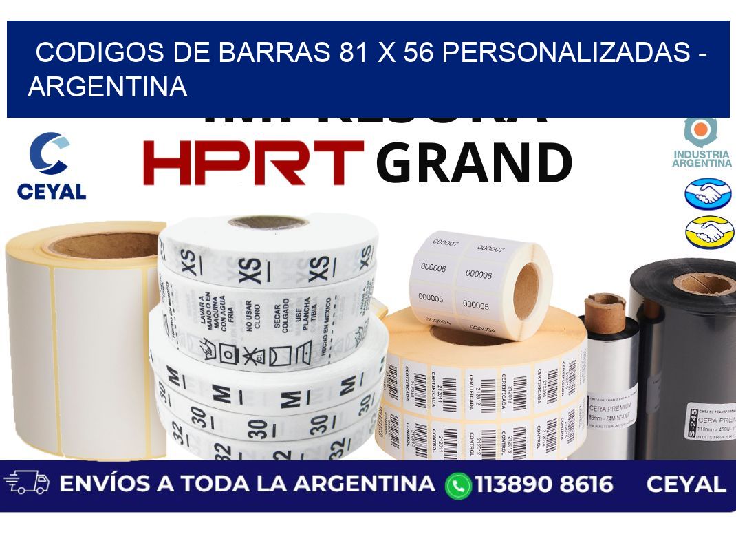 codigos de barras 81 x 56 personalizadas – Argentina