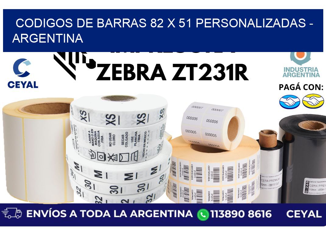 codigos de barras 82 x 51 personalizadas - Argentina
