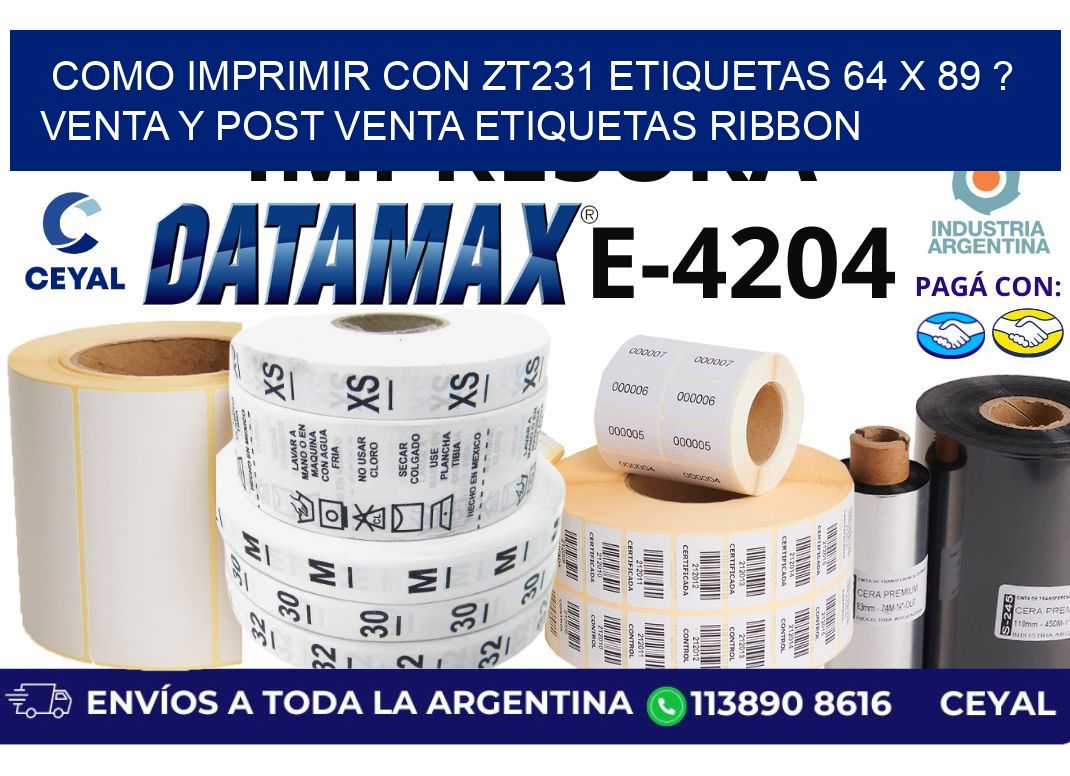 como imprimir con zt231 etiquetas 64 x 89 ? Venta y post venta etiquetas ribbon