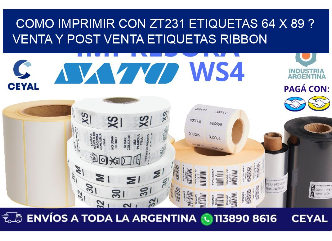 como imprimir con zt231 etiquetas 64 x 89 ? Venta y post venta etiquetas ribbon
