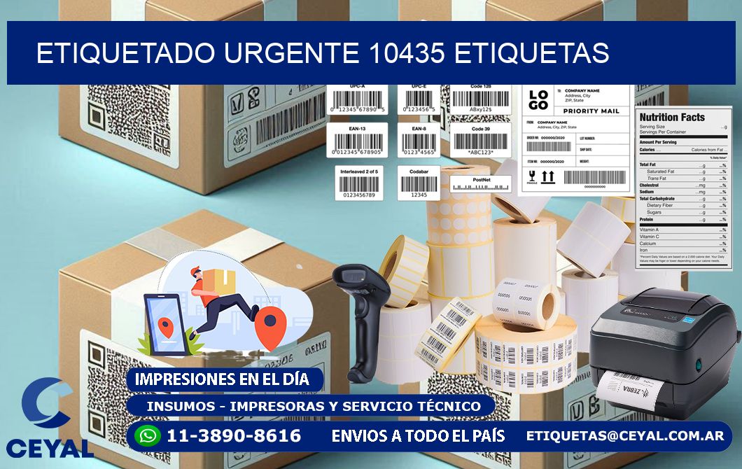 etiquetado urgente 10435 etiquetas
