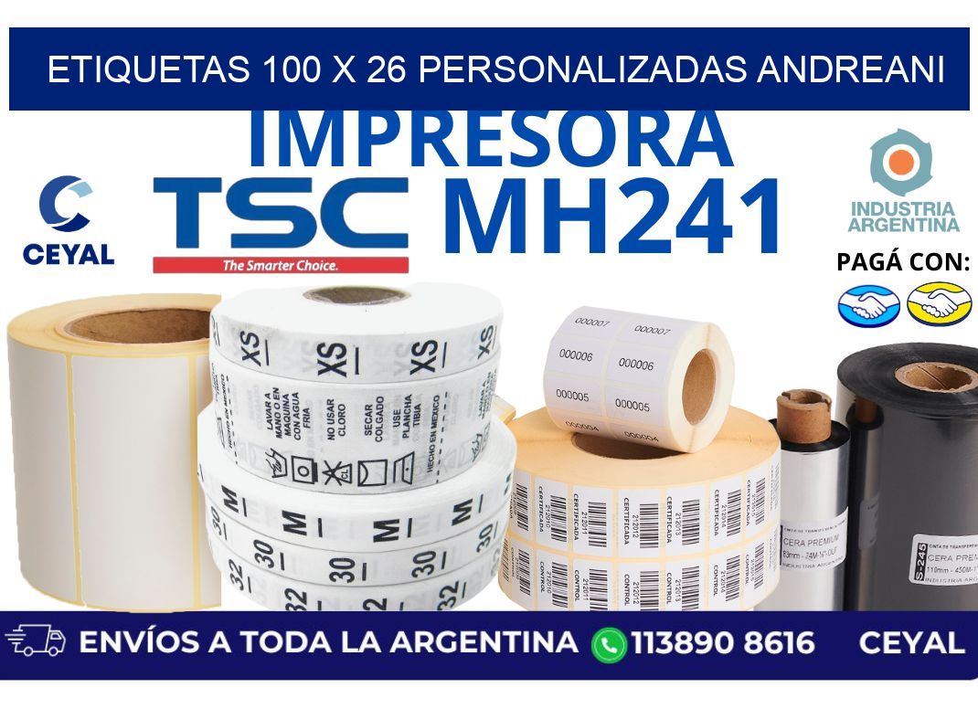 etiquetas 100 x 26 personalizadas andreani