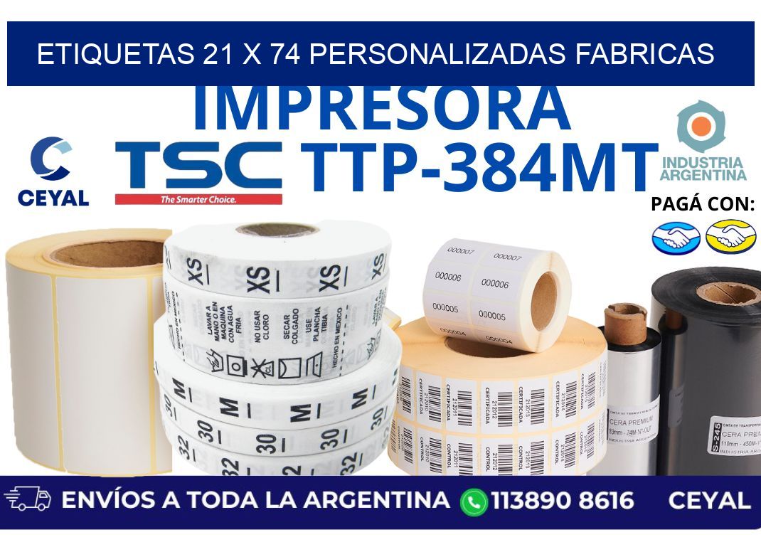 etiquetas 21 x 74 personalizadas fabricas