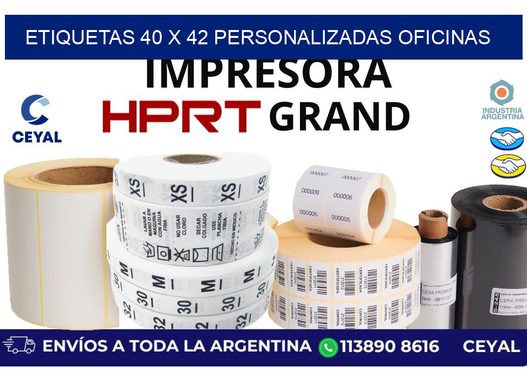 etiquetas 40 x 42 personalizadas oficinas