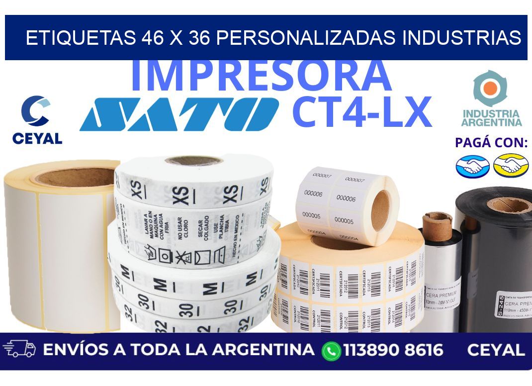 etiquetas 46 x 36 personalizadas industrias