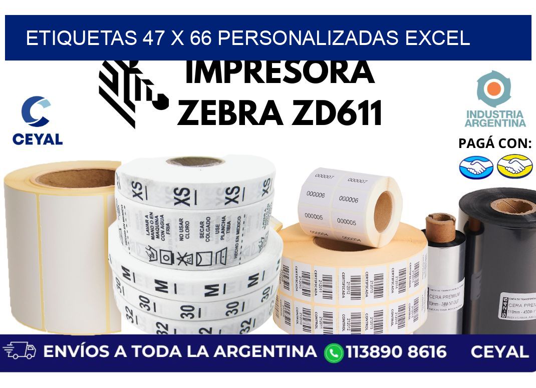 etiquetas 47 x 66 personalizadas excel
