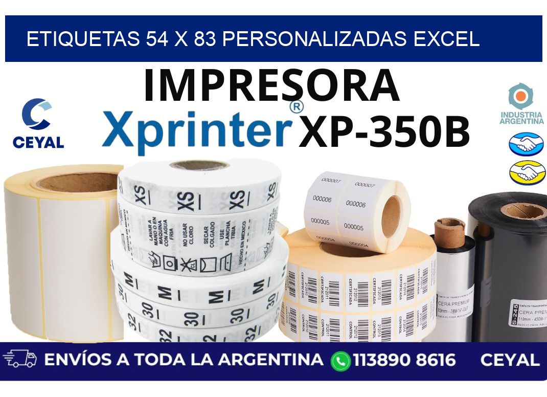 etiquetas 54 x 83 personalizadas excel