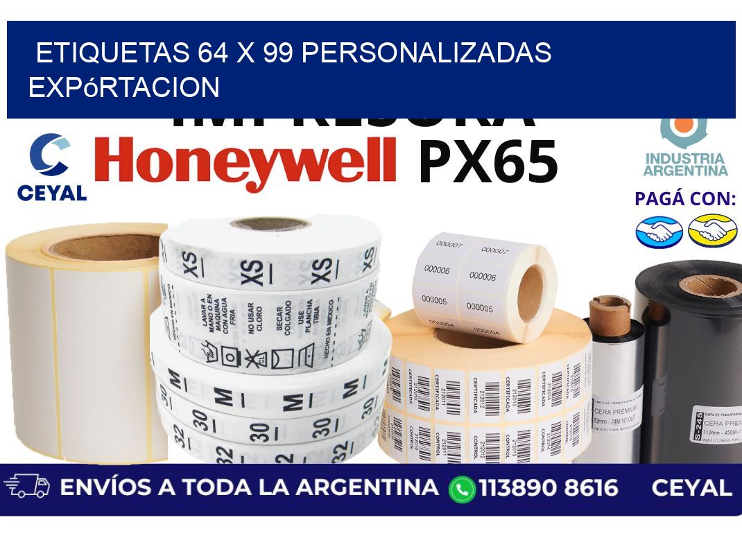 etiquetas 64 x 99 personalizadas expórtacion
