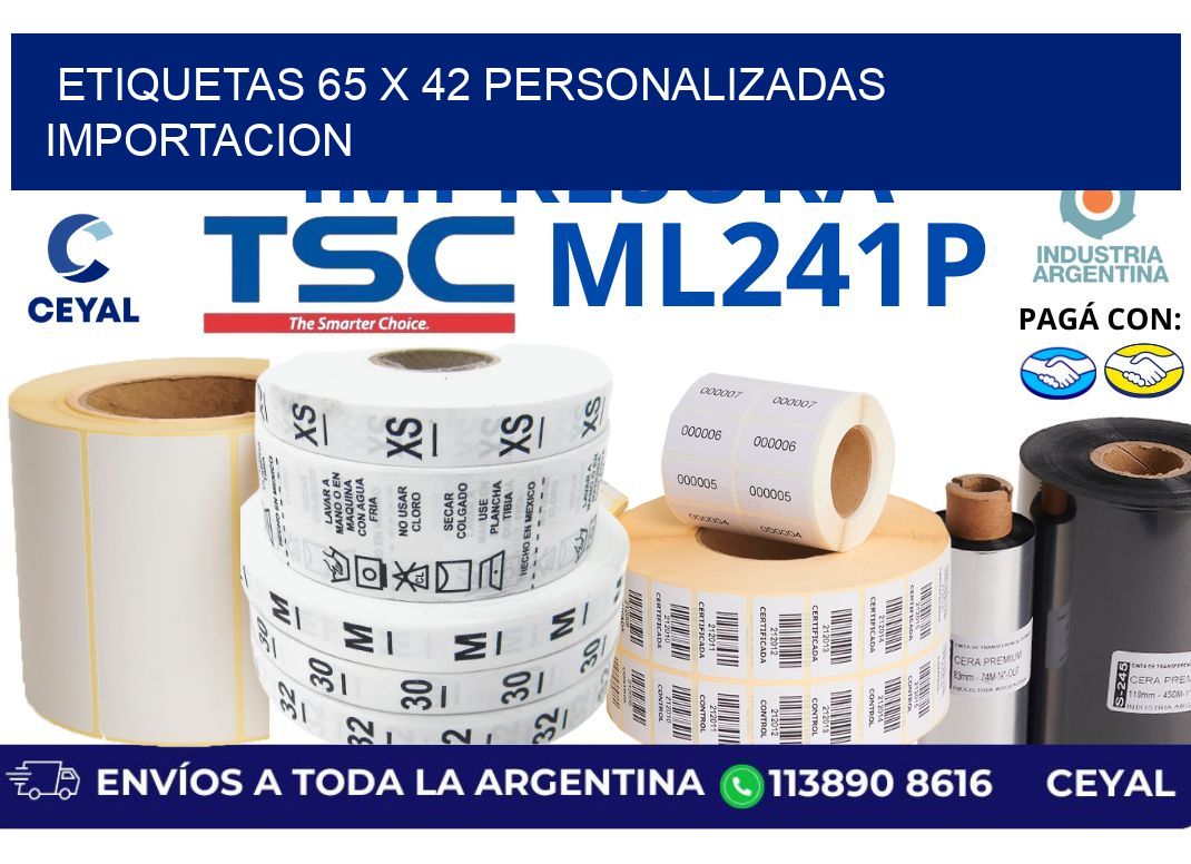 etiquetas 65 x 42 personalizadas importacion