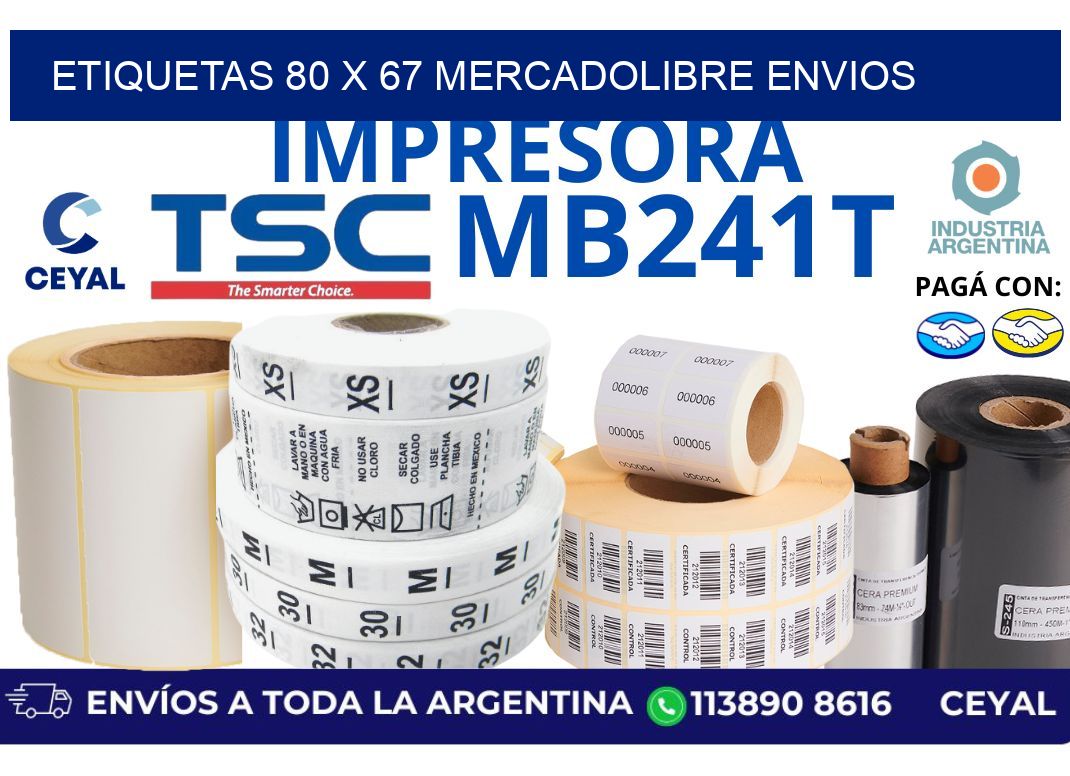 etiquetas 80 x 67 mercadolibre envios