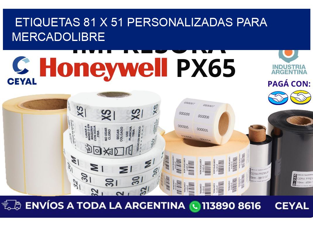 etiquetas 81 x 51 personalizadas para mercadolibre