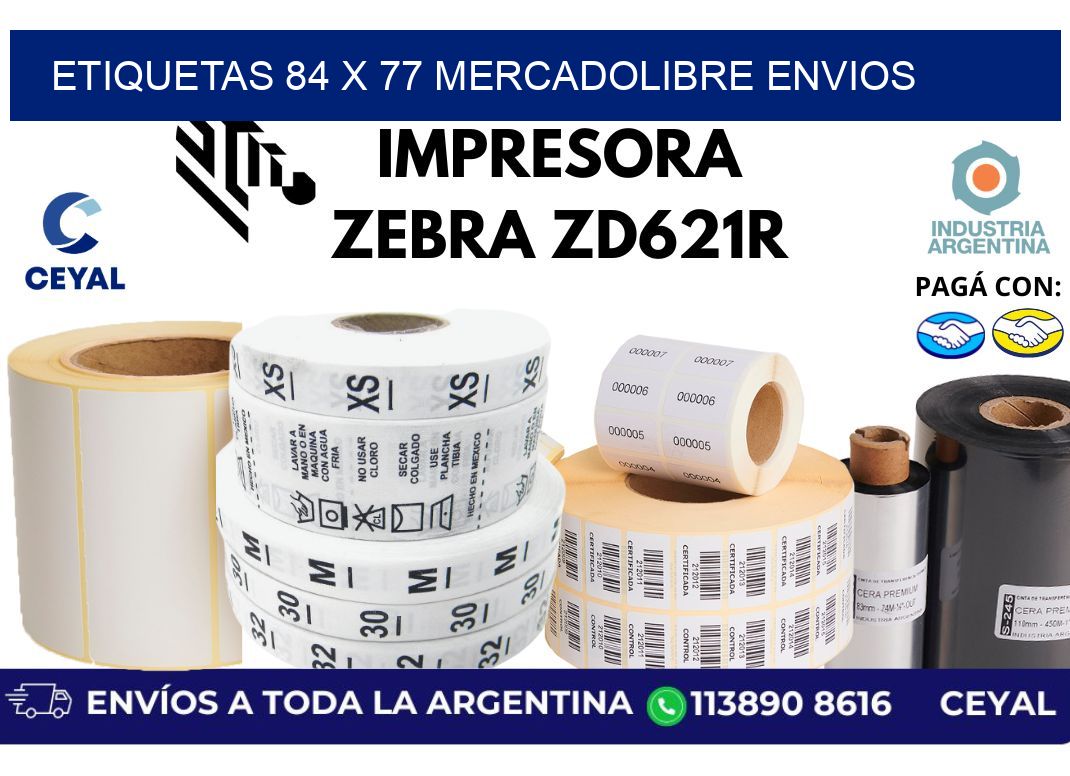 etiquetas 84 x 77 mercadolibre envios