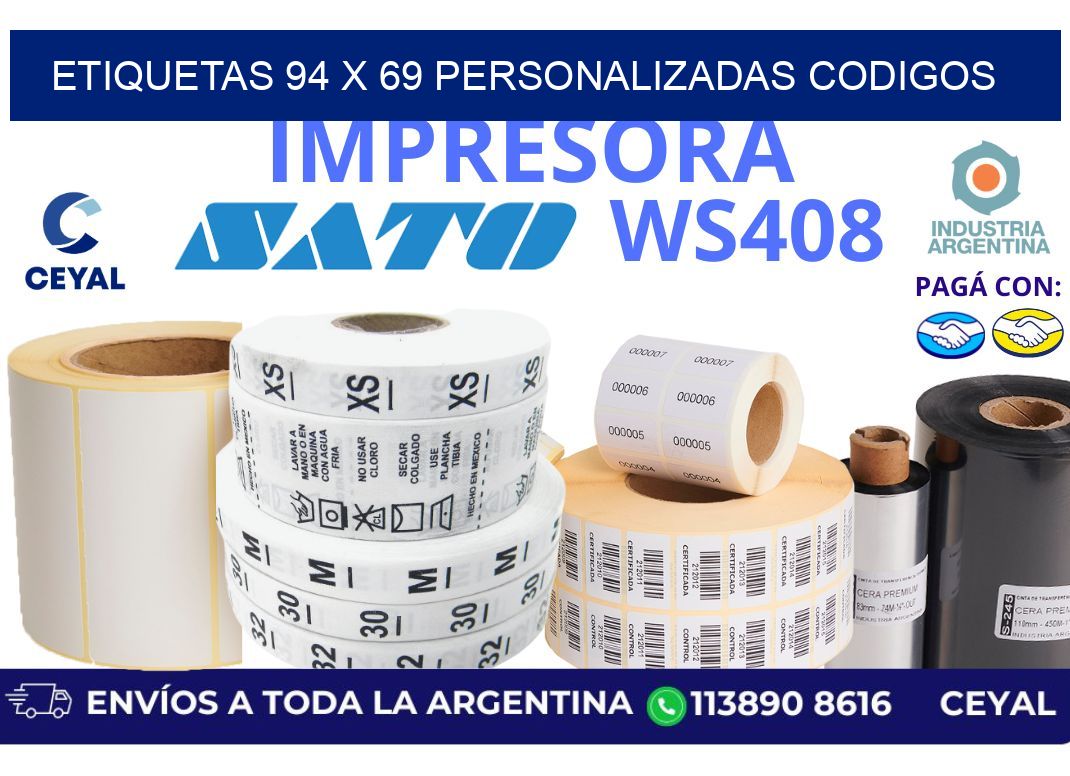 etiquetas 94 x 69 personalizadas codigos