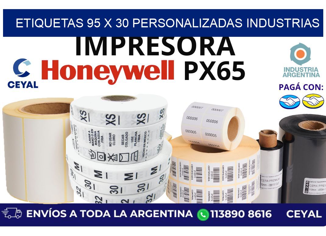 etiquetas 95 x 30 personalizadas industrias