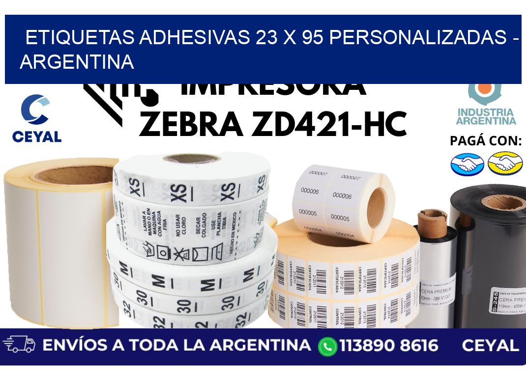 etiquetas adhesivas 23 x 95 personalizadas – Argentina