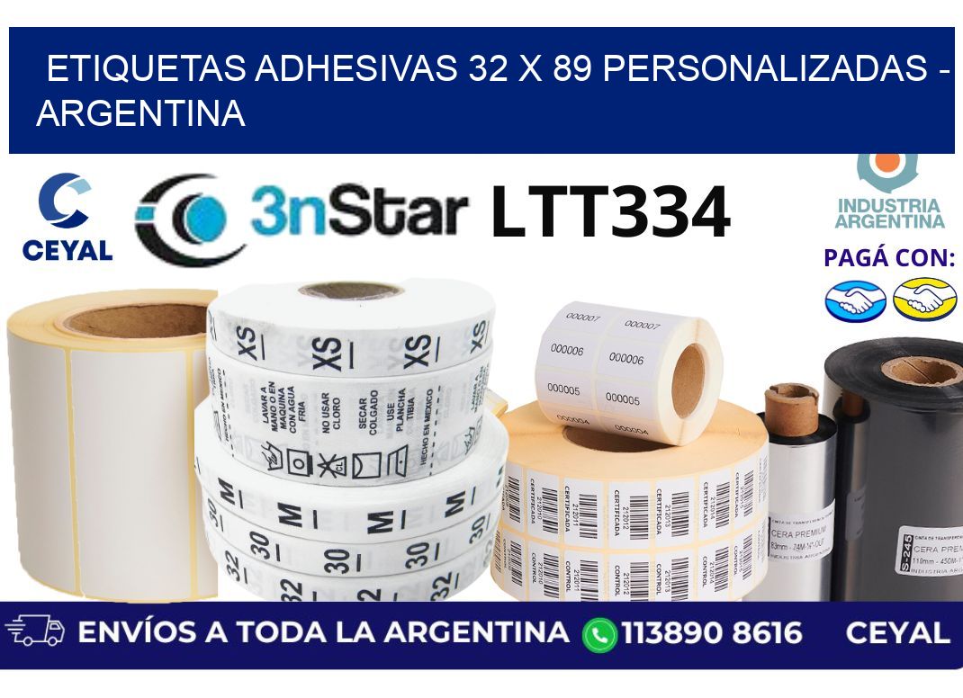 etiquetas adhesivas 32 x 89 personalizadas - Argentina