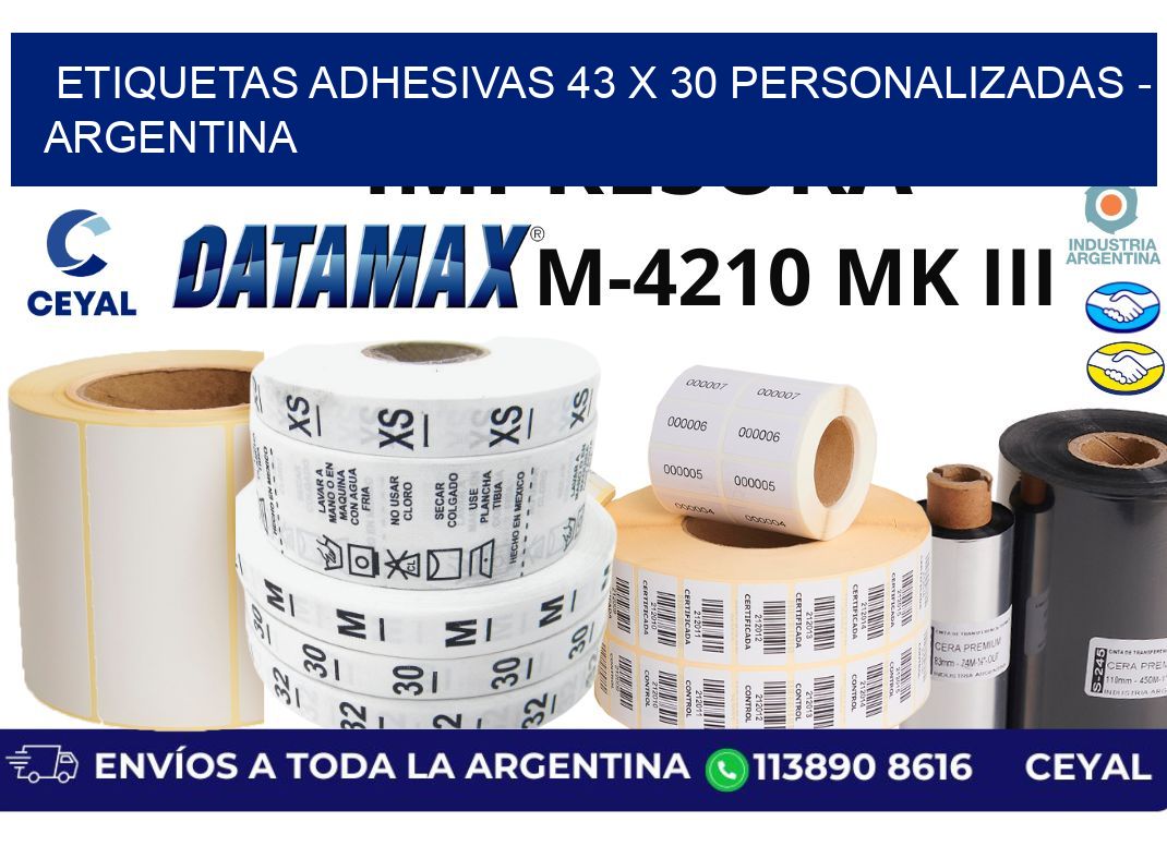 etiquetas adhesivas 43 x 30 personalizadas – Argentina