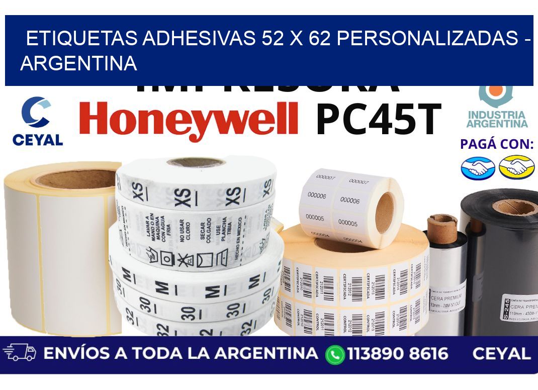 etiquetas adhesivas 52 x 62 personalizadas - Argentina