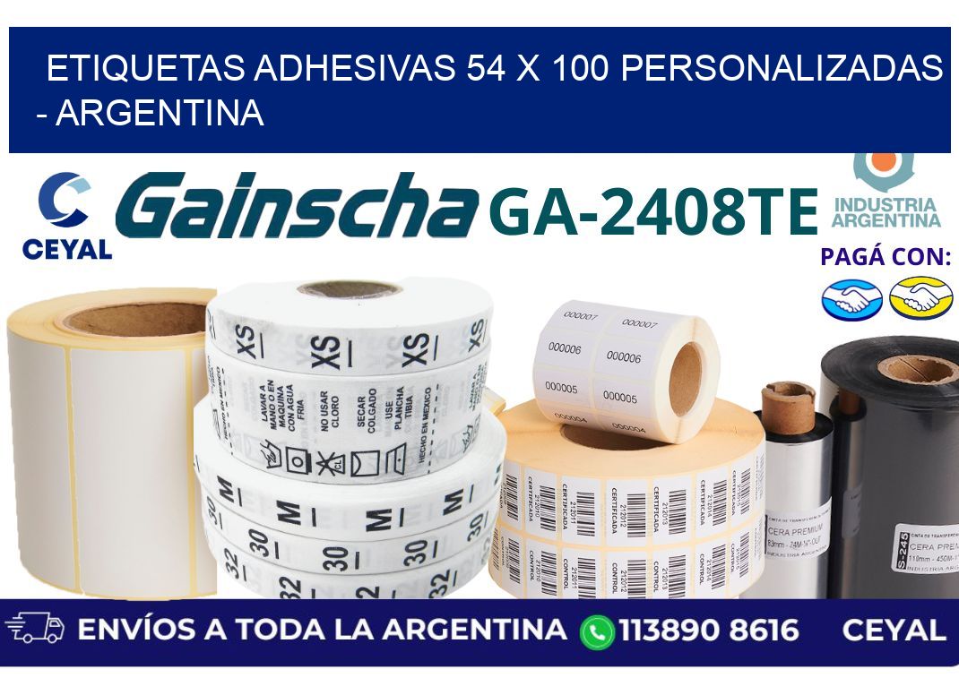 etiquetas adhesivas 54 x 100 personalizadas - Argentina