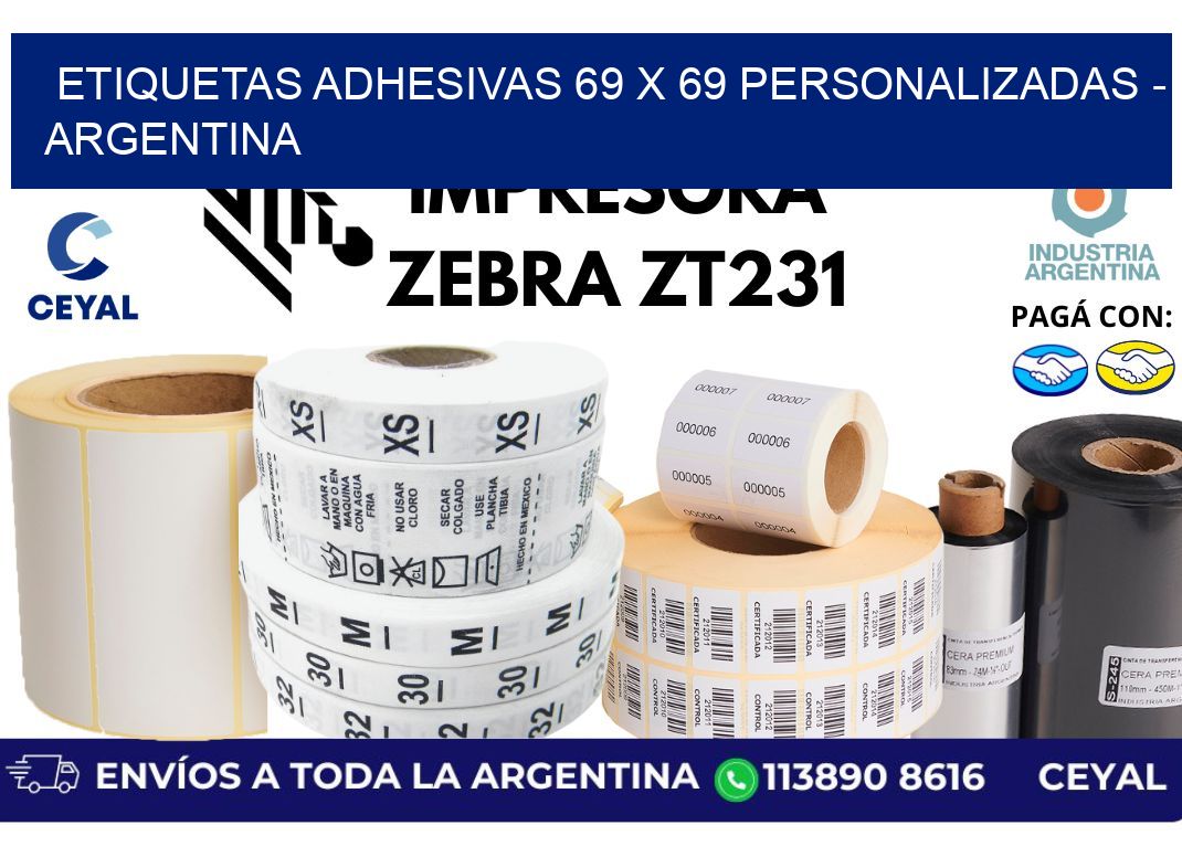 etiquetas adhesivas 69 x 69 personalizadas - Argentina