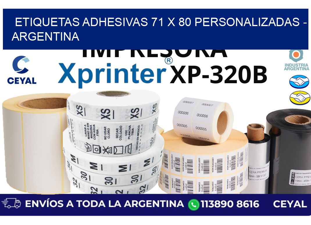 etiquetas adhesivas 71 x 80 personalizadas - Argentina