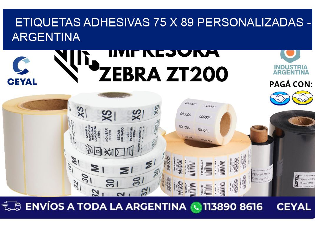 etiquetas adhesivas 75 x 89 personalizadas - Argentina