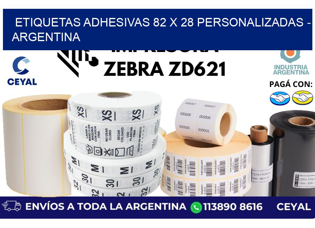 etiquetas adhesivas 82 x 28 personalizadas - Argentina
