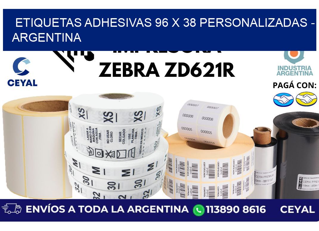 etiquetas adhesivas 96 x 38 personalizadas - Argentina