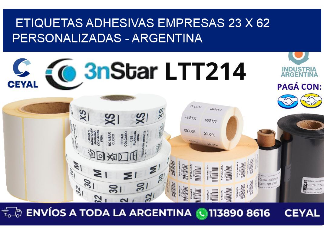 etiquetas adhesivas empresas 23 x 62 personalizadas - Argentina