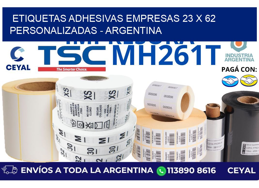 etiquetas adhesivas empresas 23 x 62 personalizadas – Argentina